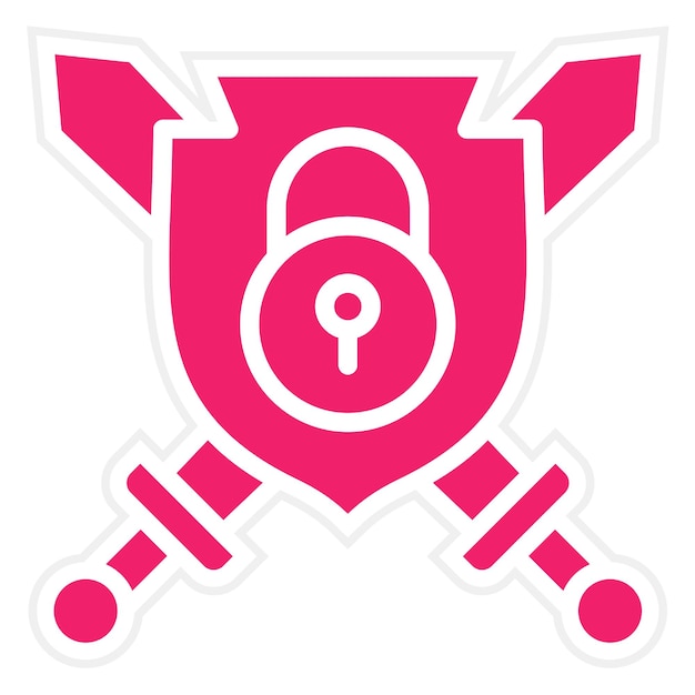 Diseño vectorial Estilo del icono de bloqueo del guardián