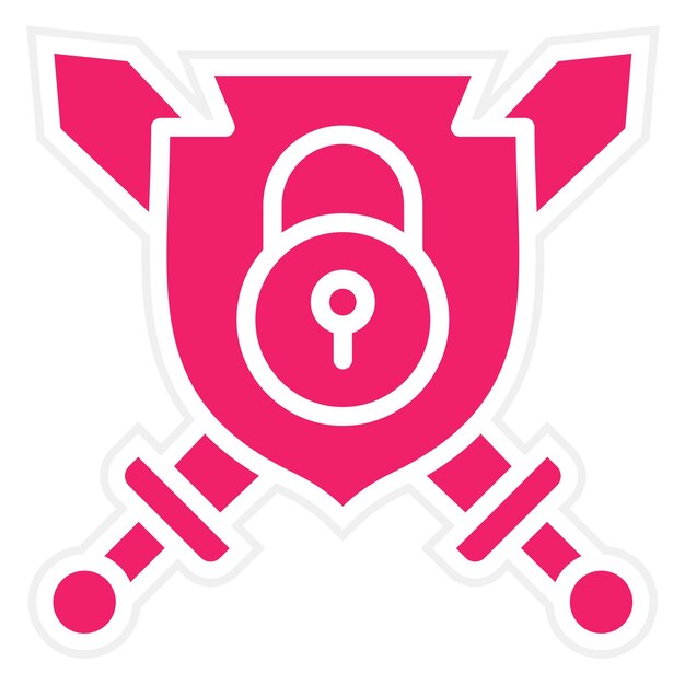 Diseño vectorial Estilo del icono de bloqueo del guardián