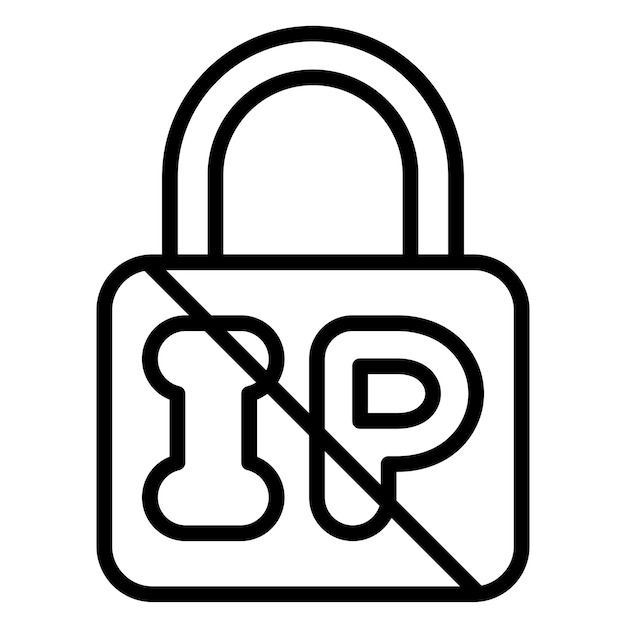 Diseño vectorial de estilo de icono de bloqueo de IP