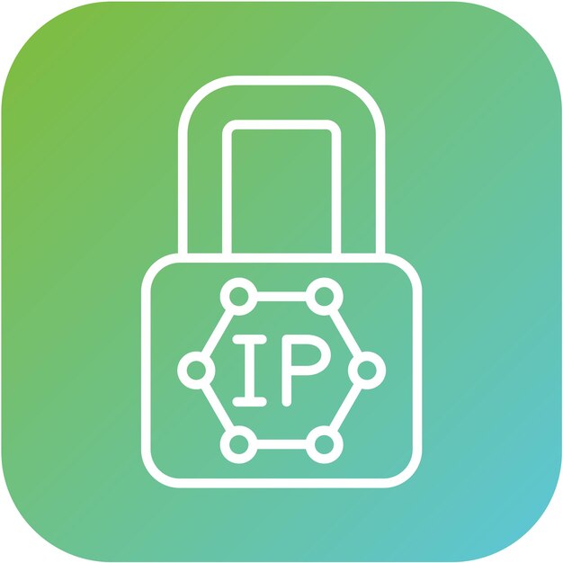 Diseño vectorial de estilo de icono de bloqueo de IP