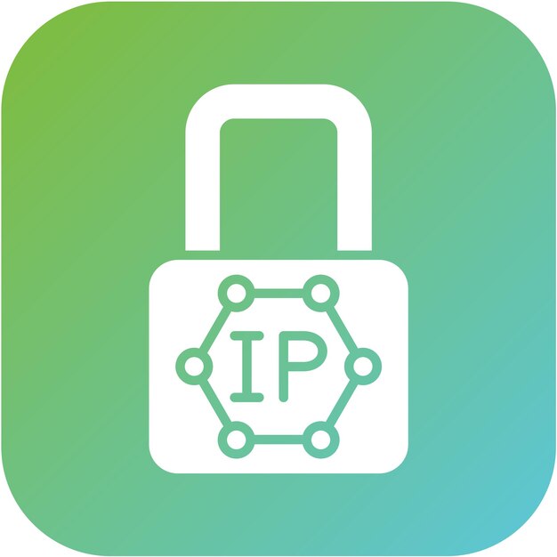Diseño vectorial de estilo de icono de bloqueo de IP