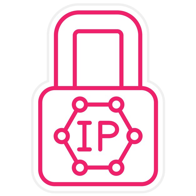Diseño vectorial de estilo de icono de bloqueo de IP