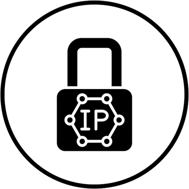 Diseño vectorial de estilo de icono de bloqueo de IP