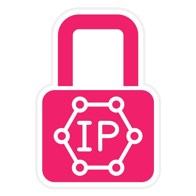Diseño vectorial de estilo de icono de bloqueo de IP
