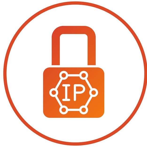 Diseño vectorial de estilo de icono de bloqueo de IP