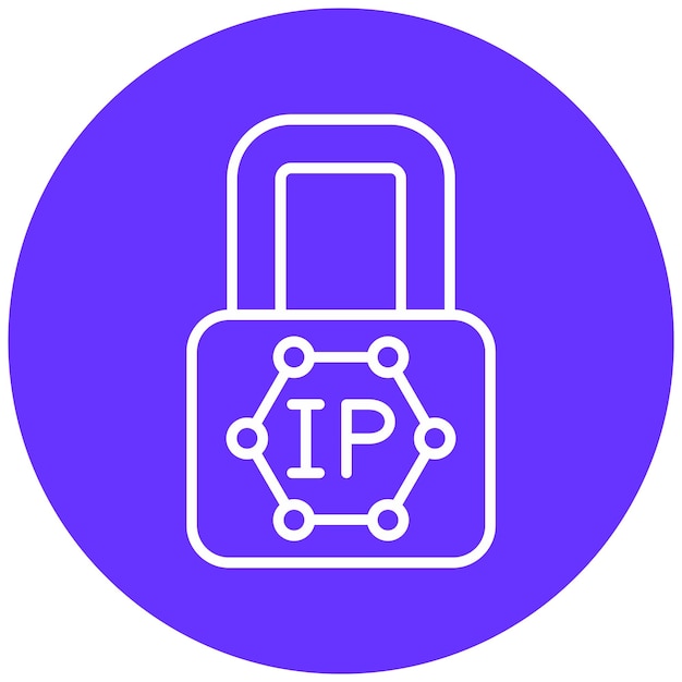 Diseño vectorial de estilo de icono de bloqueo de IP