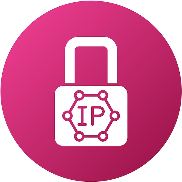 Diseño vectorial de estilo de icono de bloqueo de IP
