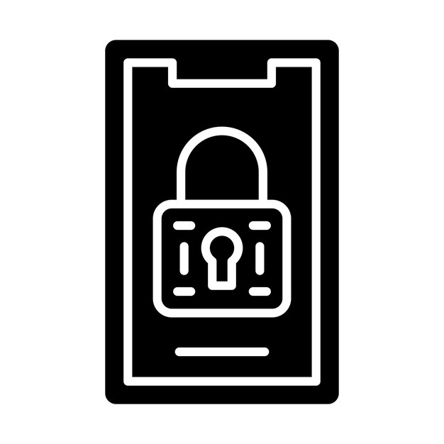 Diseño vectorial Estilo del icono de bloqueo móvil