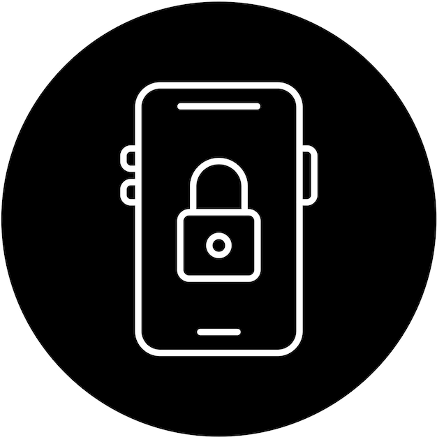 Diseño vectorial Estilo del icono de bloqueo móvil