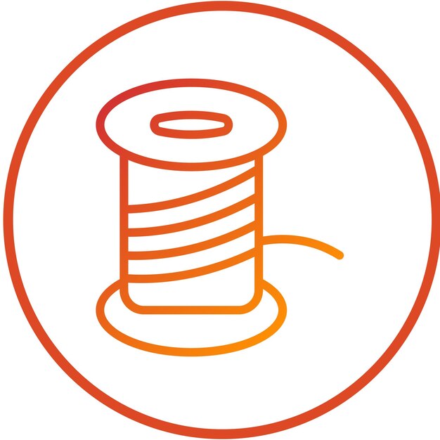 Diseño vectorial del estilo del icono de bobina de hilo