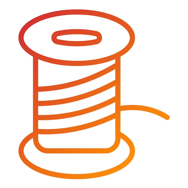 Diseño vectorial del estilo del icono de bobina de hilo