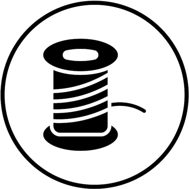 Diseño vectorial del estilo del icono de bobina de hilo