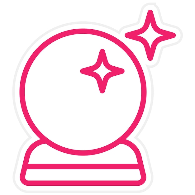 Diseño vectorial Estilo del icono de la bola de cristal