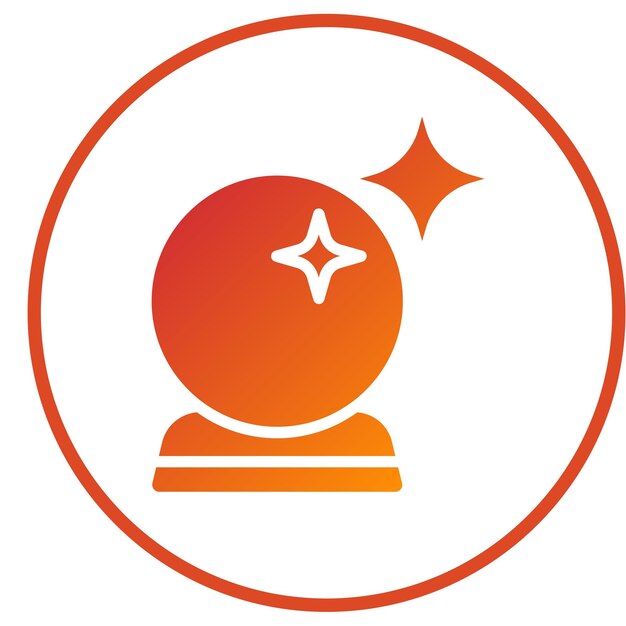Diseño vectorial Estilo del icono de la bola de cristal