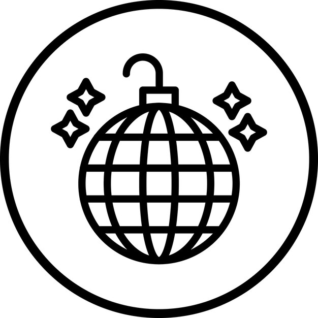 Diseño vectorial Estilo de icono de bola de discoteca