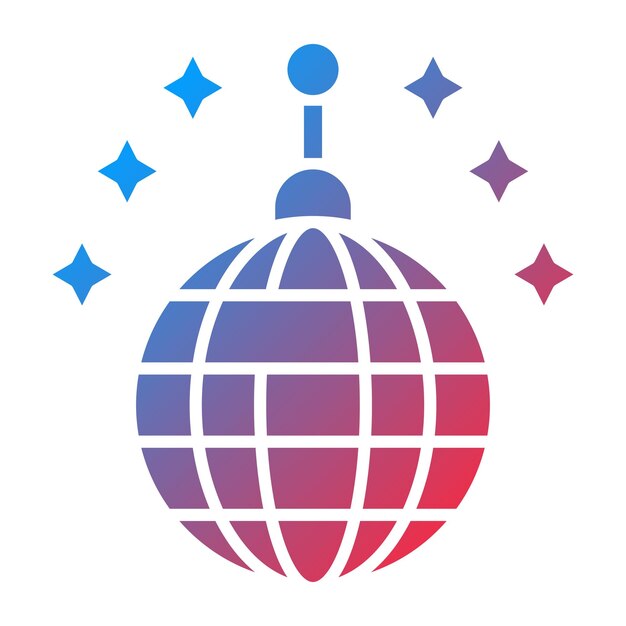 Diseño vectorial Estilo de icono de bola de discoteca