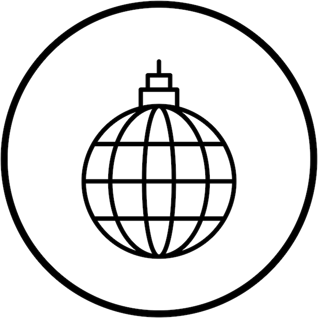 Diseño vectorial Estilo de icono de bola de discoteca