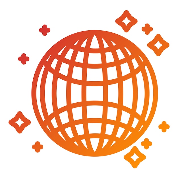 Diseño vectorial Estilo del icono de la bola de espejo