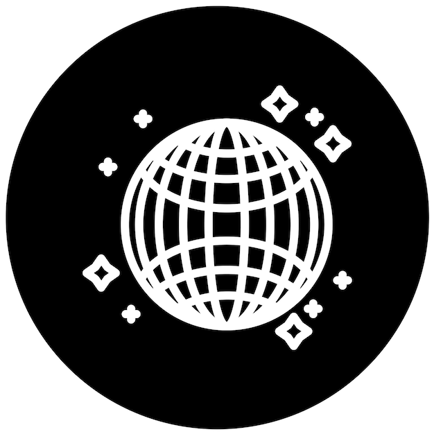 Diseño vectorial Estilo del icono de la bola de espejo