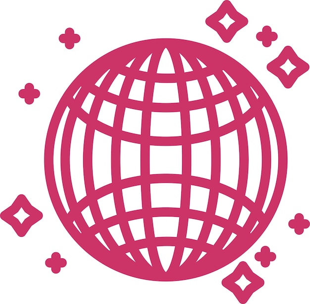 Diseño vectorial Estilo del icono de la bola de espejo