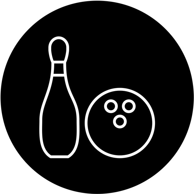 Diseño vectorial de estilo de icono de bolos