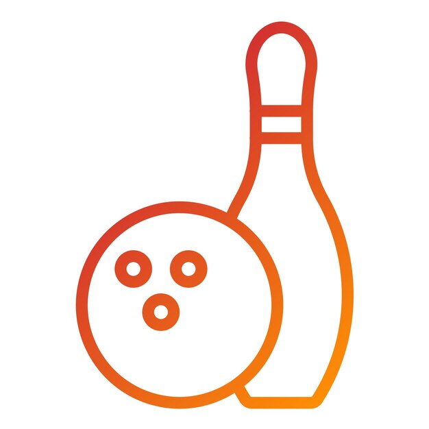 Diseño vectorial de estilo de icono de bolos
