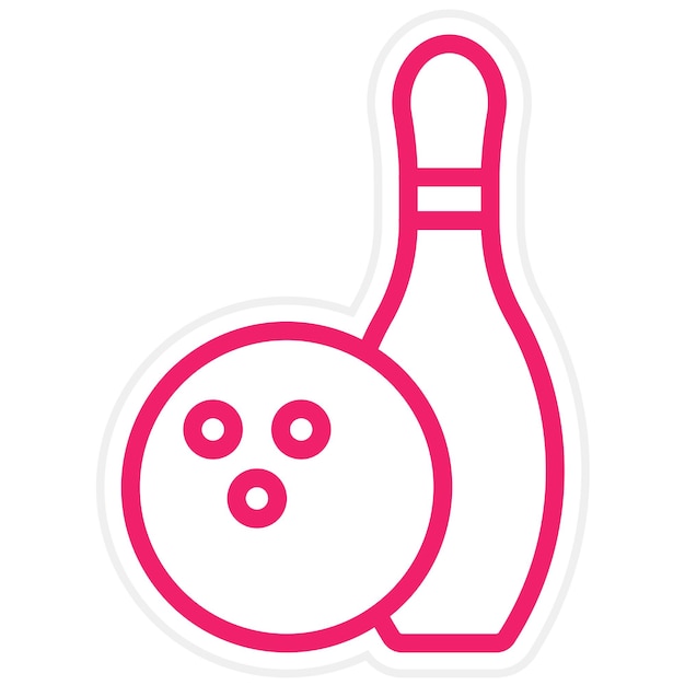 Diseño vectorial de estilo de icono de bolos