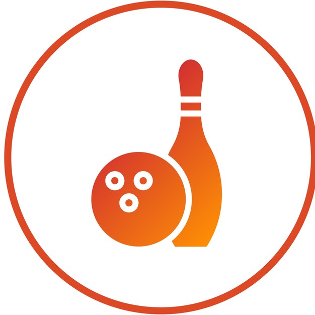 Diseño vectorial de estilo de icono de bolos