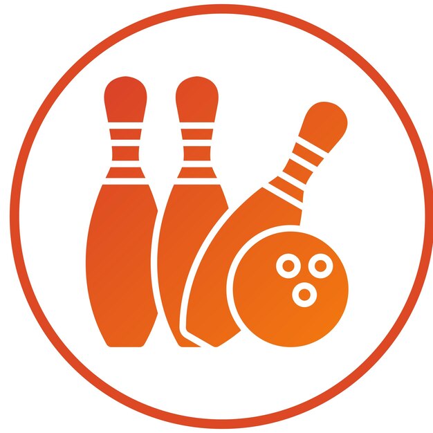 Diseño vectorial de estilo de icono de bolos