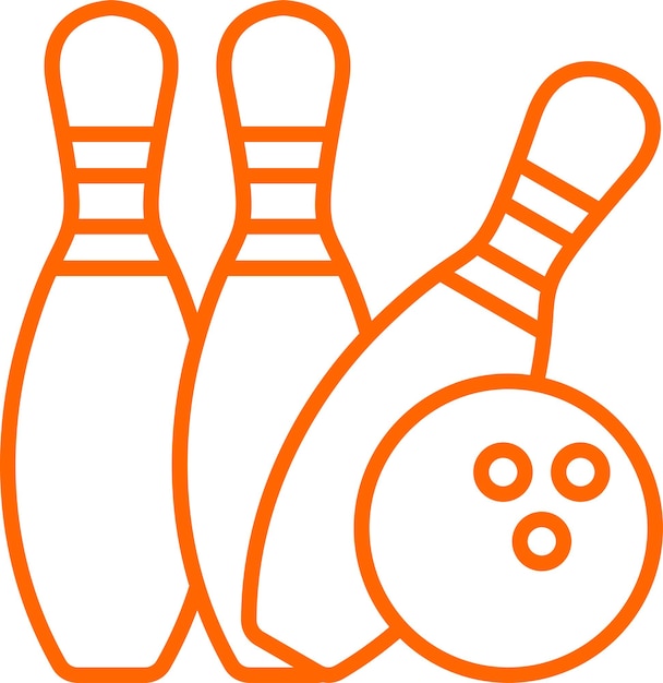 Diseño vectorial de estilo de icono de bolos