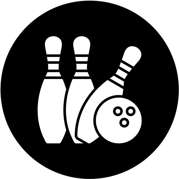 Diseño vectorial de estilo de icono de bolos