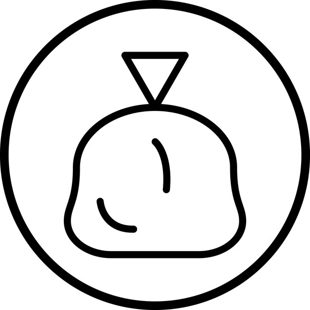 Diseño vectorial del estilo del icono de la bolsa de basura