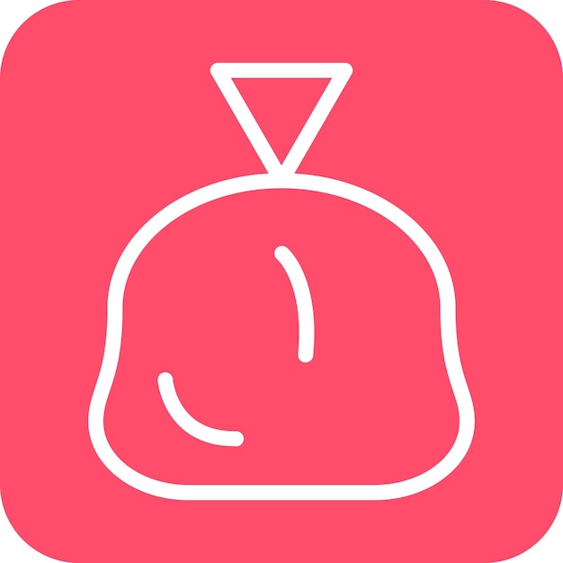 Diseño vectorial del estilo del icono de la bolsa de basura