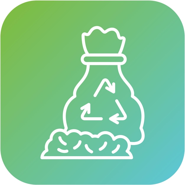 Diseño vectorial del estilo del icono de la bolsa de basura