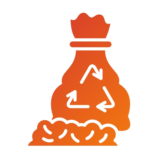 Diseño vectorial del estilo del icono de la bolsa de basura