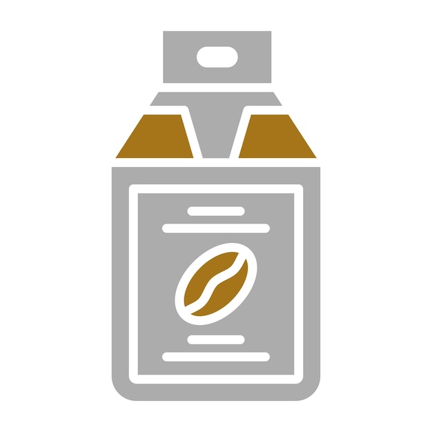 Diseño vectorial del estilo del icono de la bolsa de café
