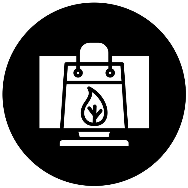 Diseño vectorial Estilo del icono de la bolsa de comercio electrónico