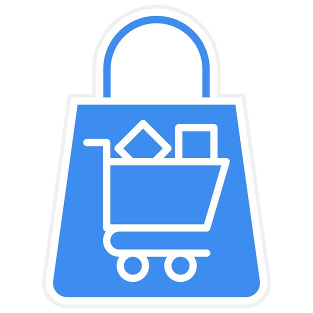 Diseño vectorial Estilo del icono de la bolsa de compras