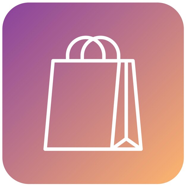 Diseño vectorial Estilo del icono de la bolsa de compras
