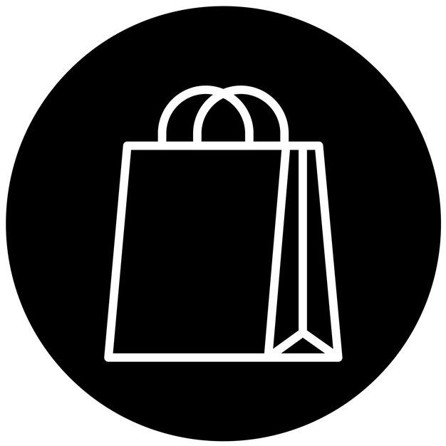 Diseño vectorial Estilo del icono de la bolsa de compras