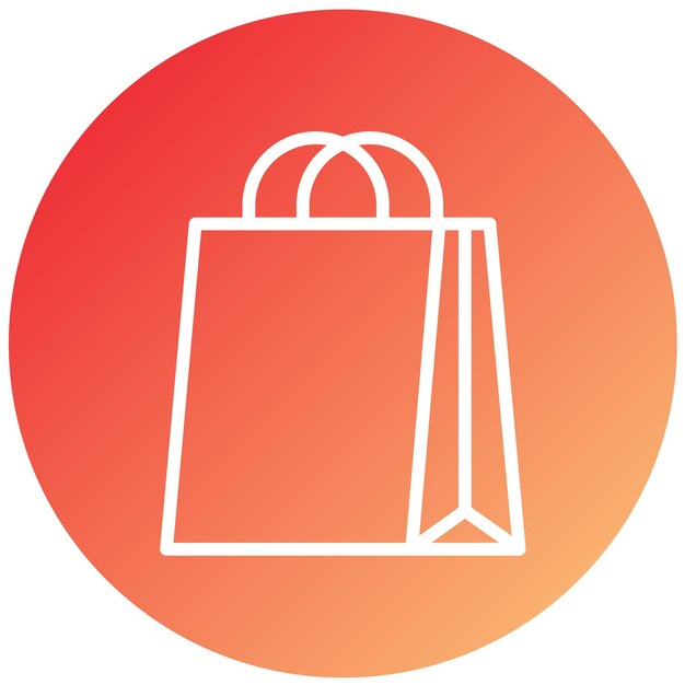 Diseño vectorial Estilo del icono de la bolsa de compras