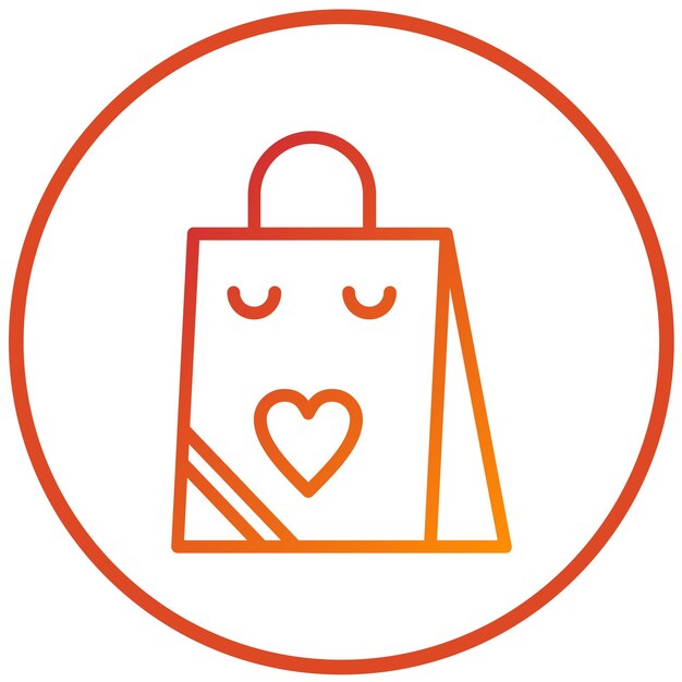 Diseño vectorial Estilo del icono de la bolsa de compras