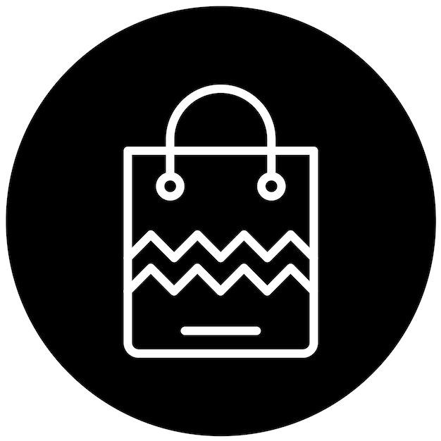 Diseño vectorial Estilo del icono de la bolsa de compras
