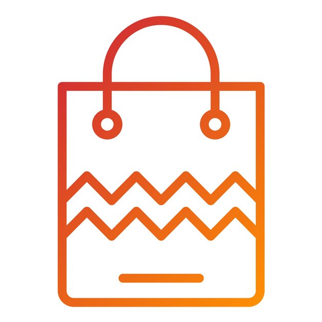 Diseño vectorial Estilo del icono de la bolsa de compras