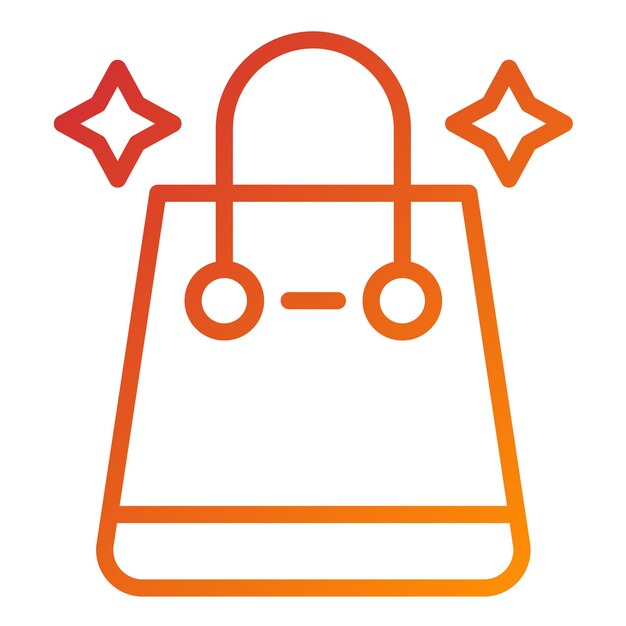 Diseño vectorial Estilo del icono de la bolsa de compras