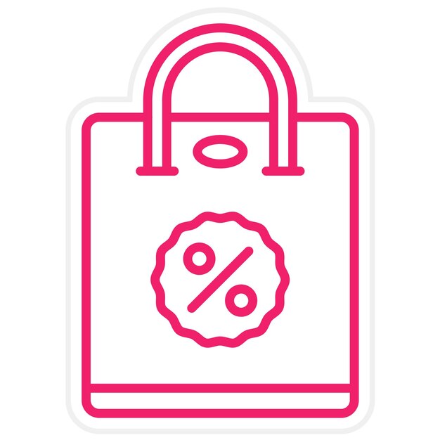 Diseño vectorial Estilo del icono de la bolsa de compras