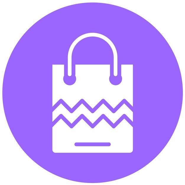 Diseño vectorial Estilo del icono de la bolsa de compras