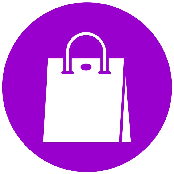Vector diseño vectorial estilo del icono de la bolsa de compras