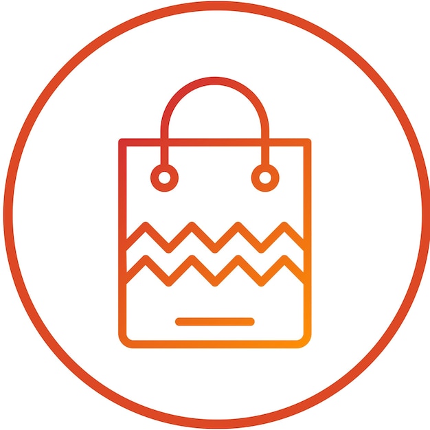 Diseño vectorial Estilo del icono de la bolsa de compras