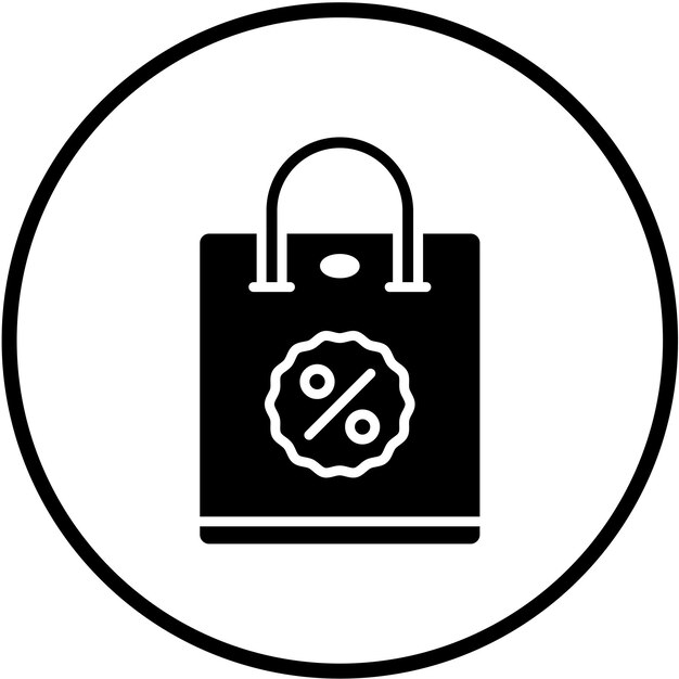 Diseño vectorial Estilo del icono de la bolsa de compras
